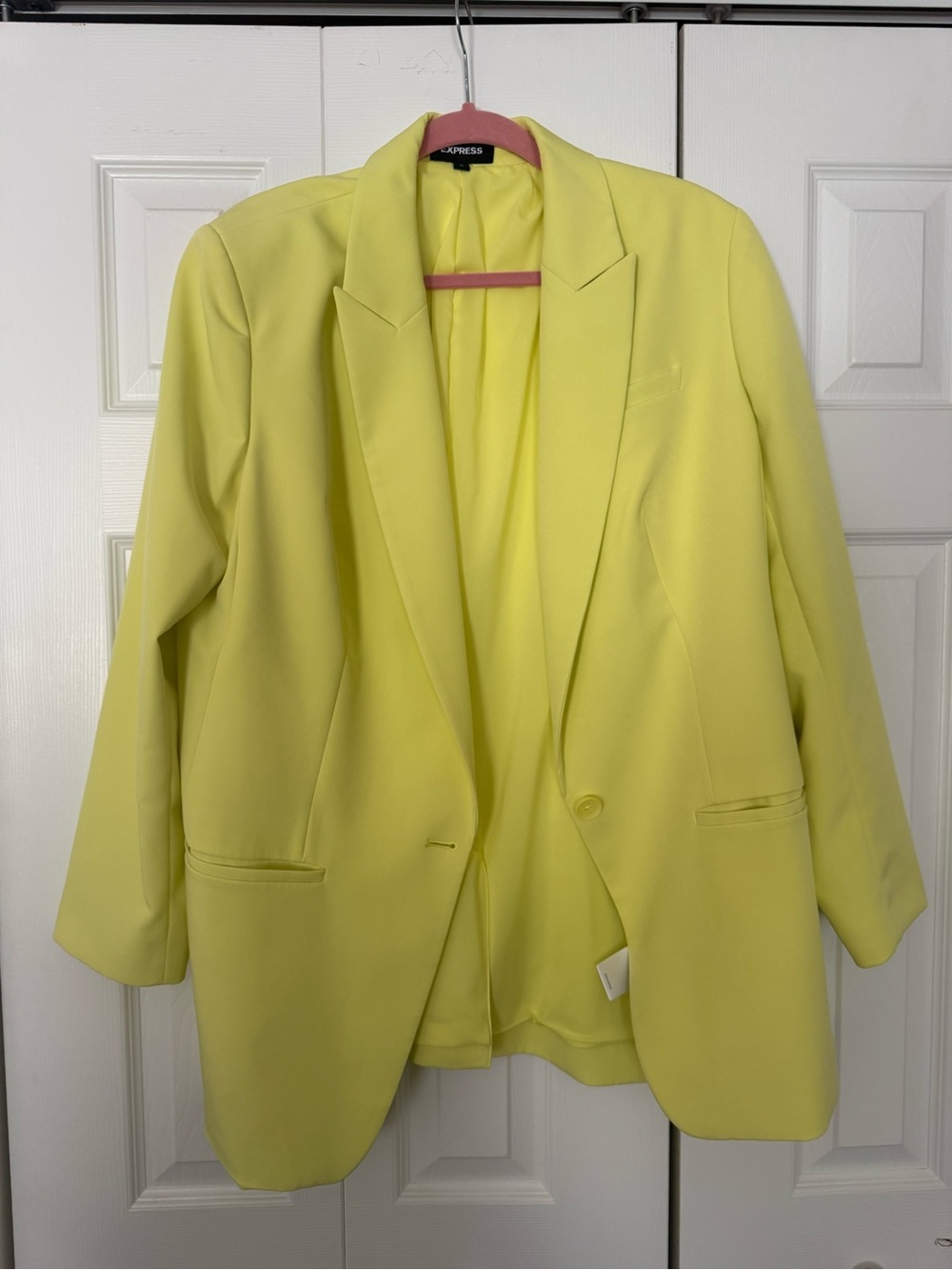 Express Women's Lemon Yellow Single-Button Blazer